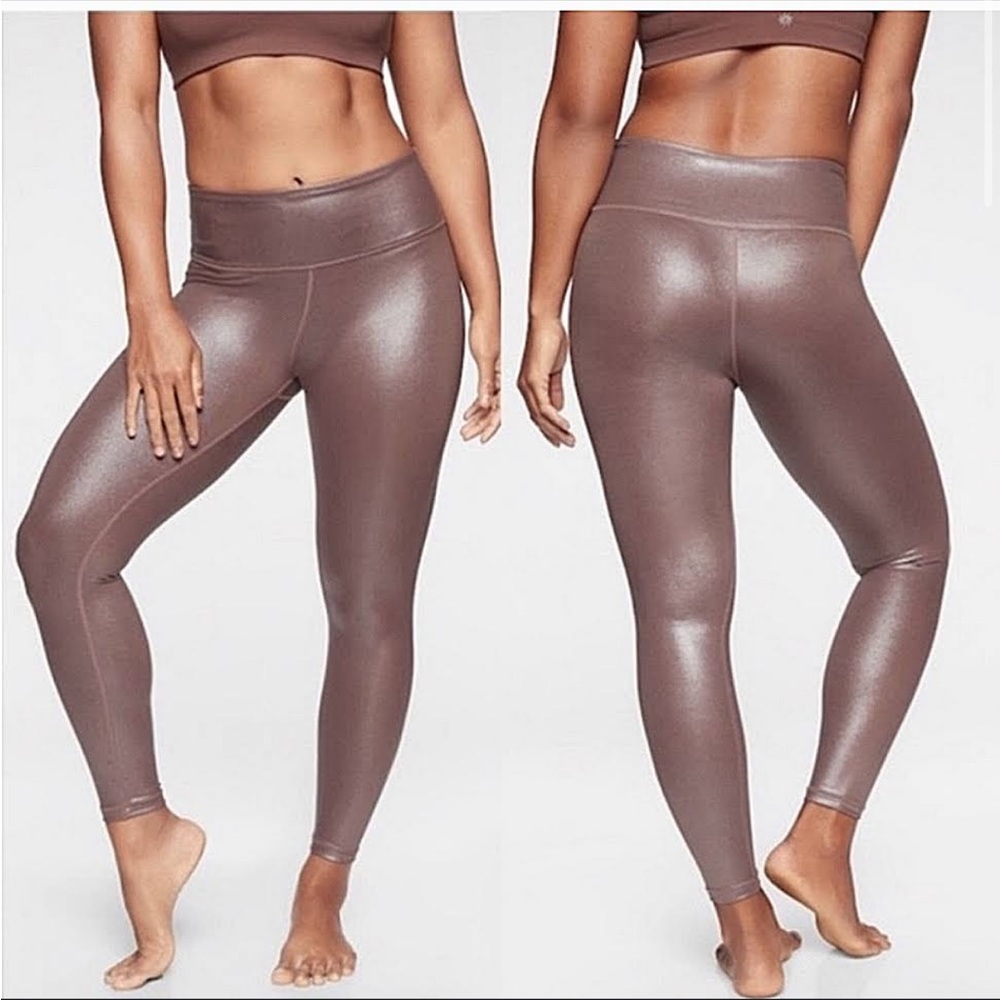 Athleta shimmery ribbed spandex leggings